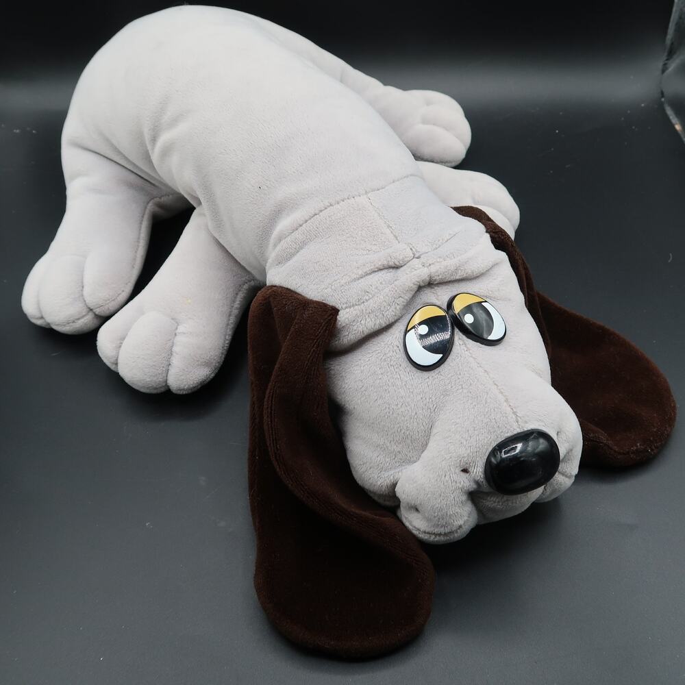 Vintage Tonka Pound Puppies Plush 18 in Gray Brown Ears 1985 Stuffed Animal